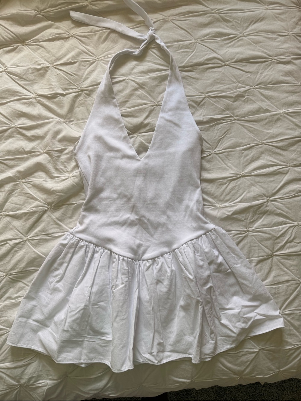 Zara White Halter Mini Dress